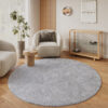 Area Rug Lumi Round Light Grey Non-Slip