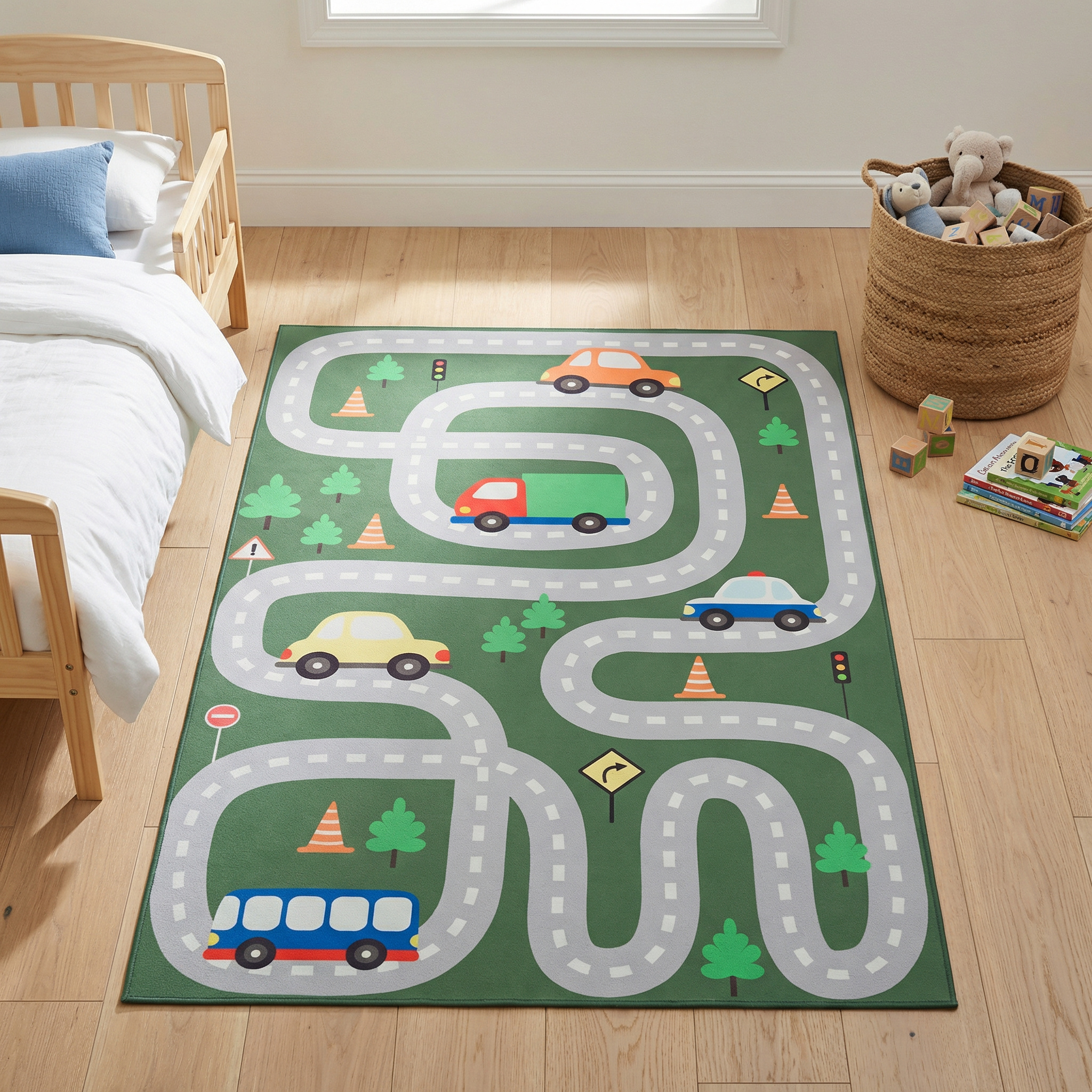 Children’s Rug Snooki Green Road Non-Slip