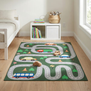 Children’s Rug Snooki Green Road Non-Slip