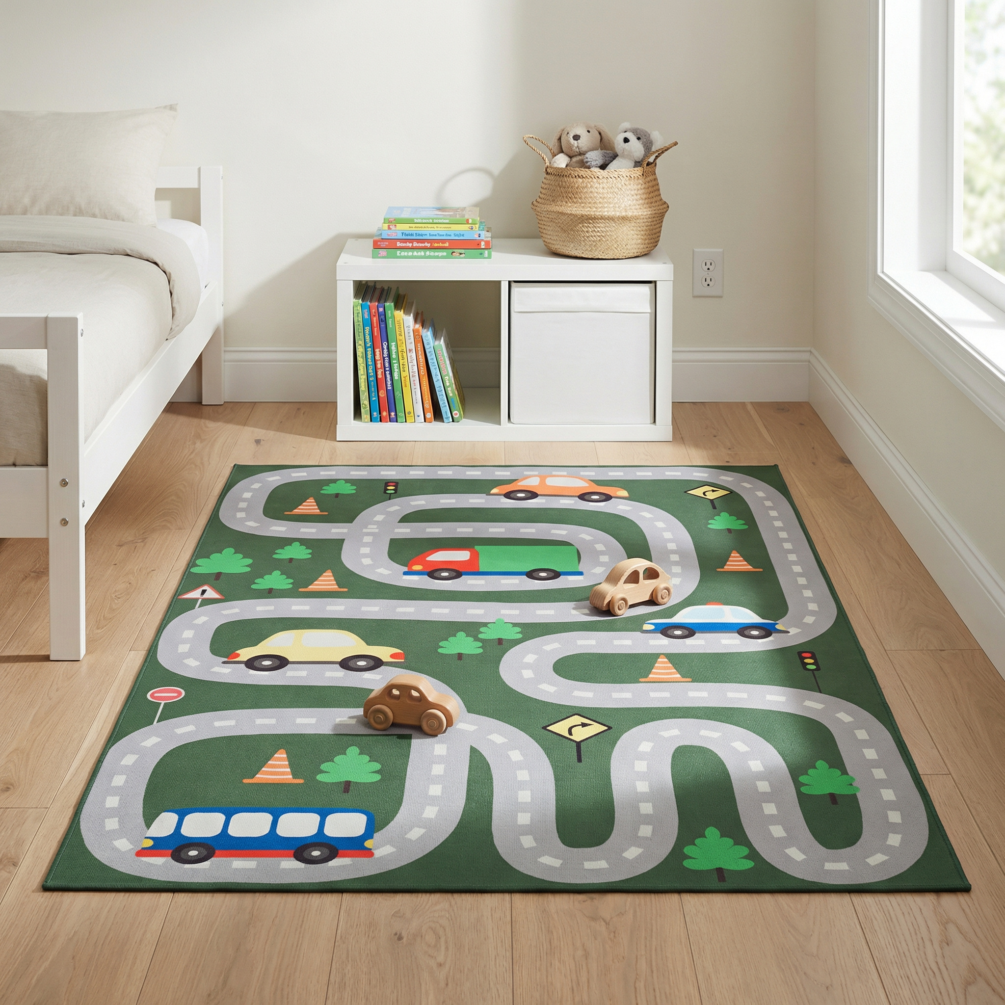 Children’s Rug Snooki Green Road Non-Slip
