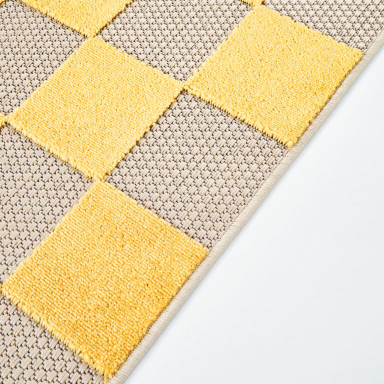 Checker Outdoor Rug Cream Yellow