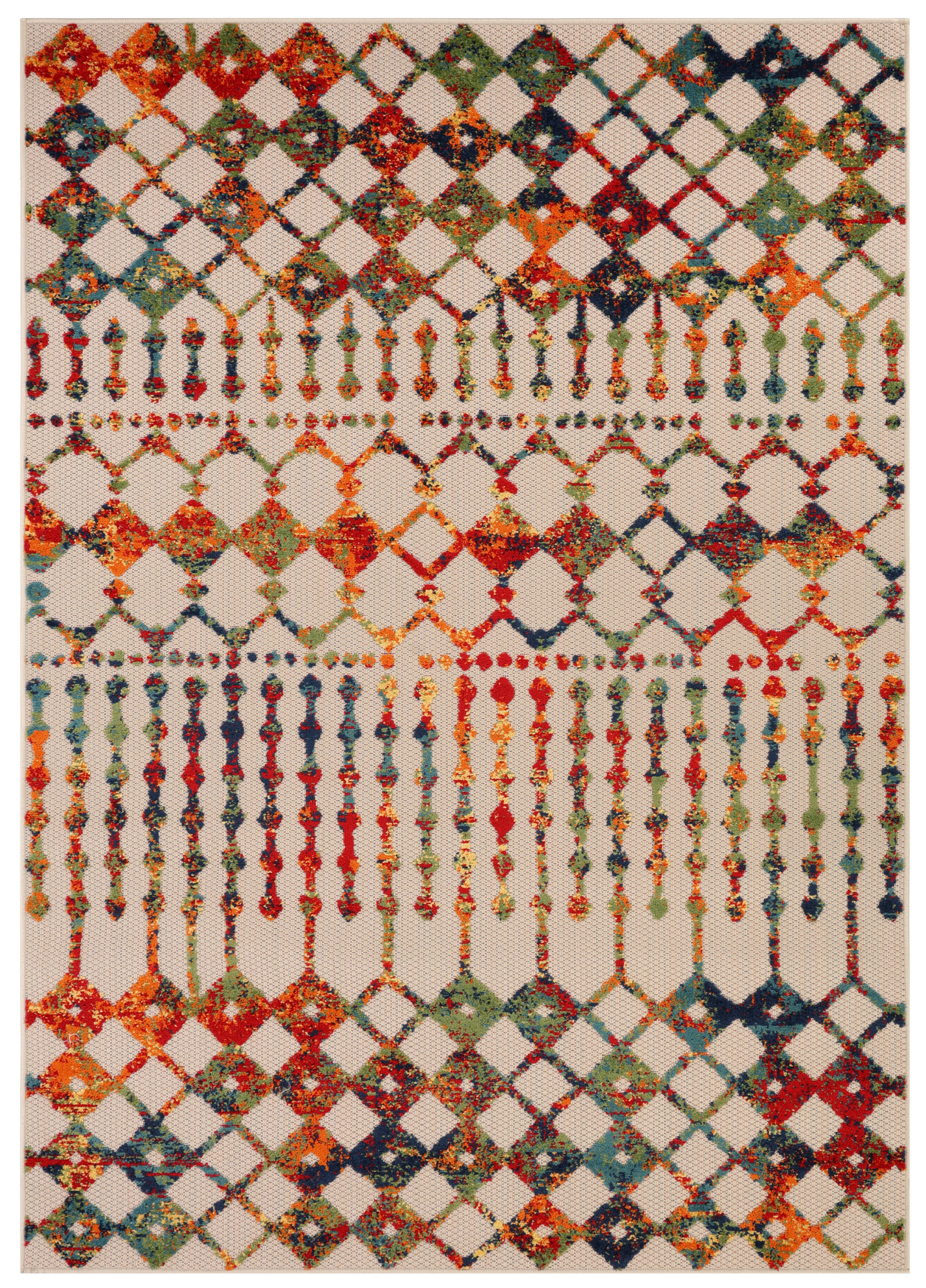 Outdoor Patio Rug Multicolor Geometric