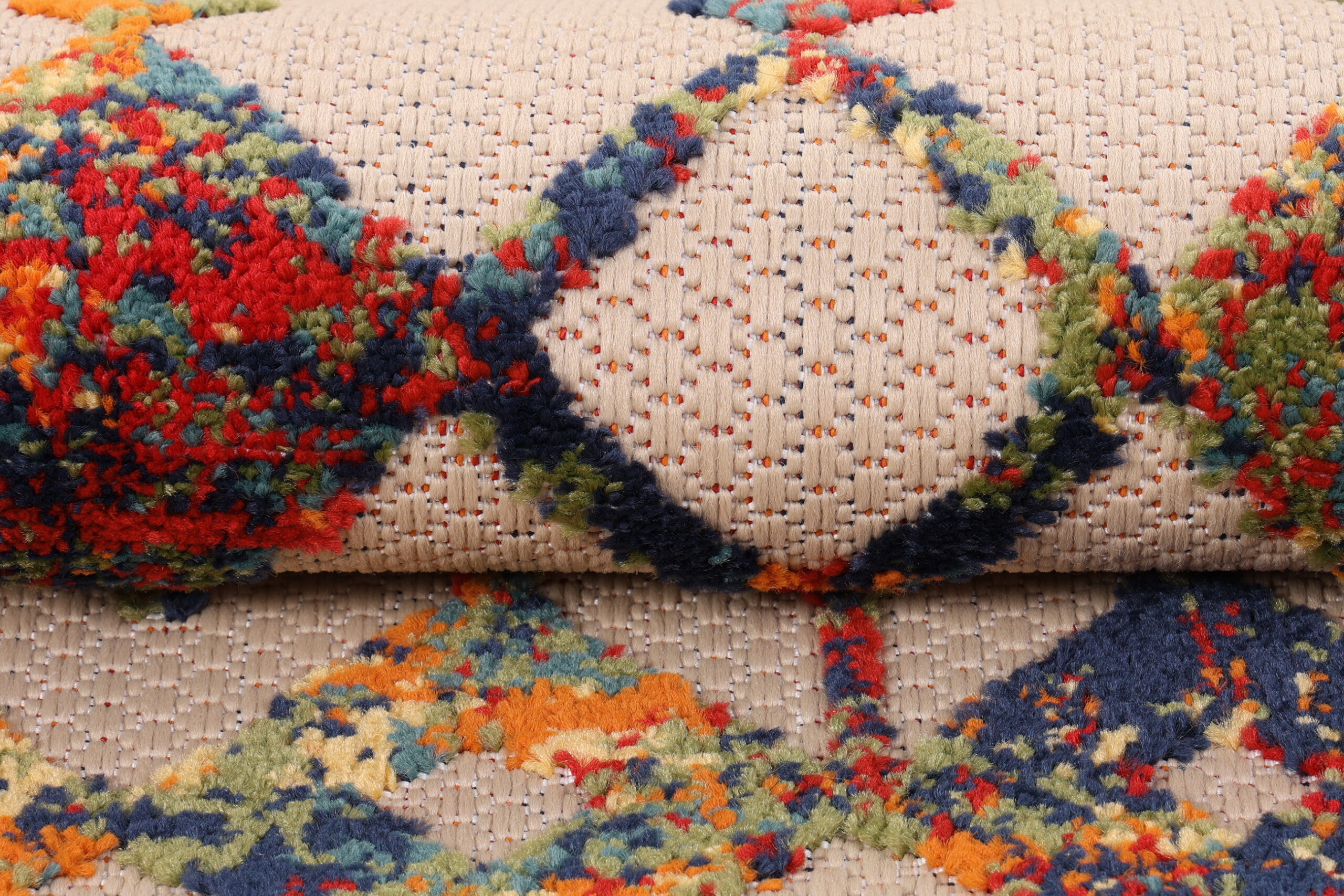 Outdoor Patio Rug Multicolor Geometric