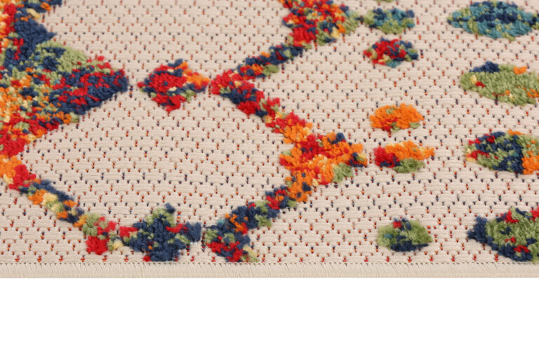 Outdoor Patio Rug Multicolor Geometric