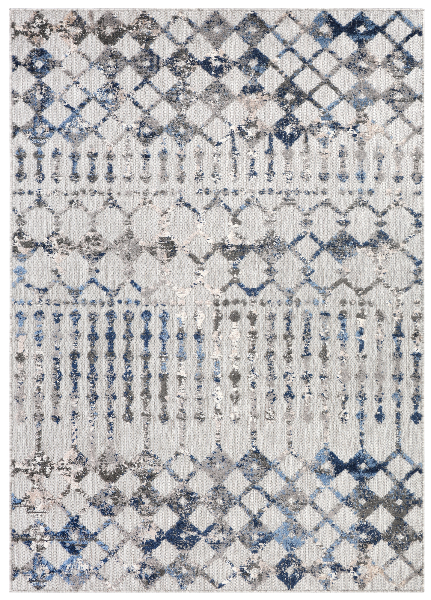 Outdoor Patio Rug Gray Geometric