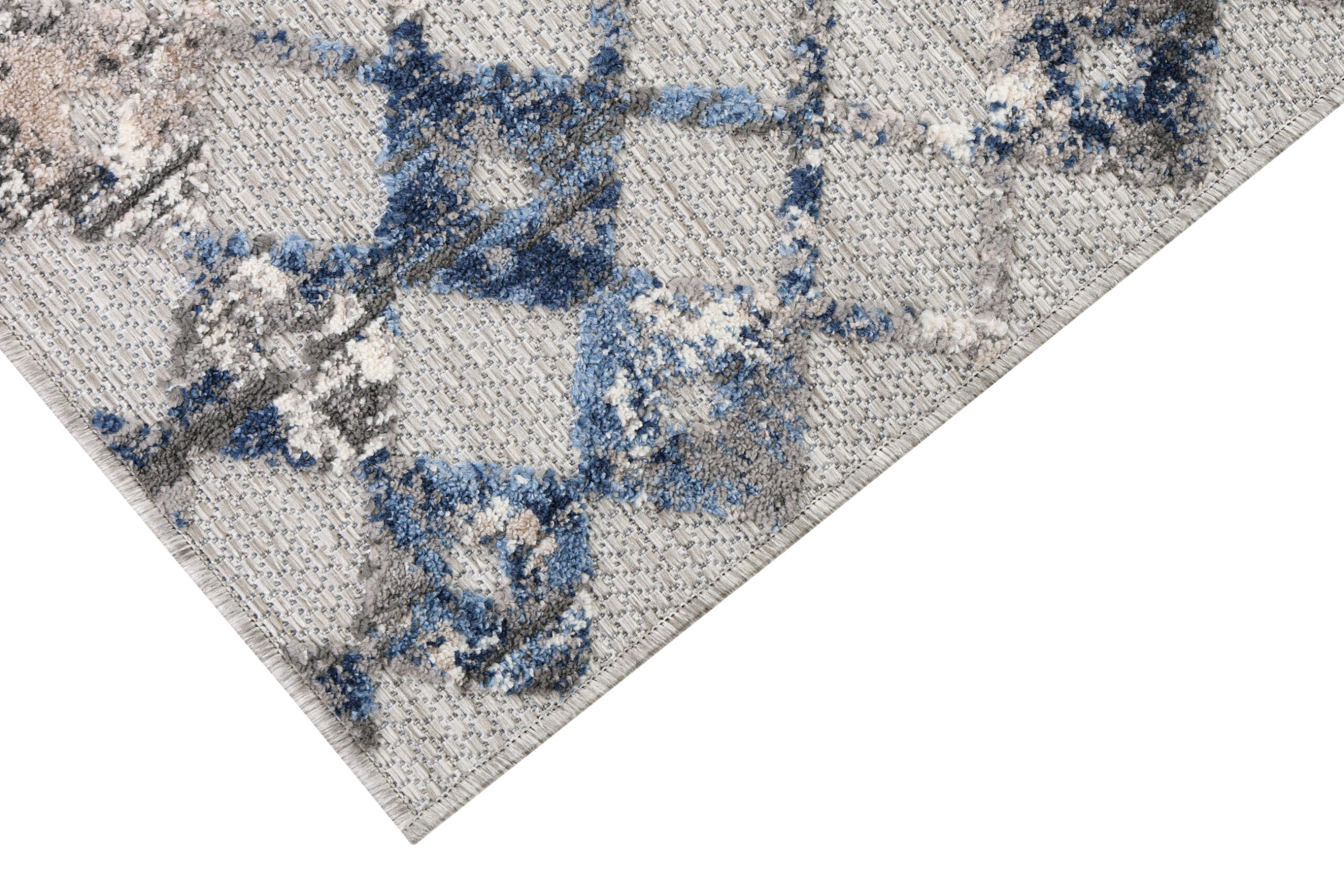 Outdoor Patio Rug Gray Geometric