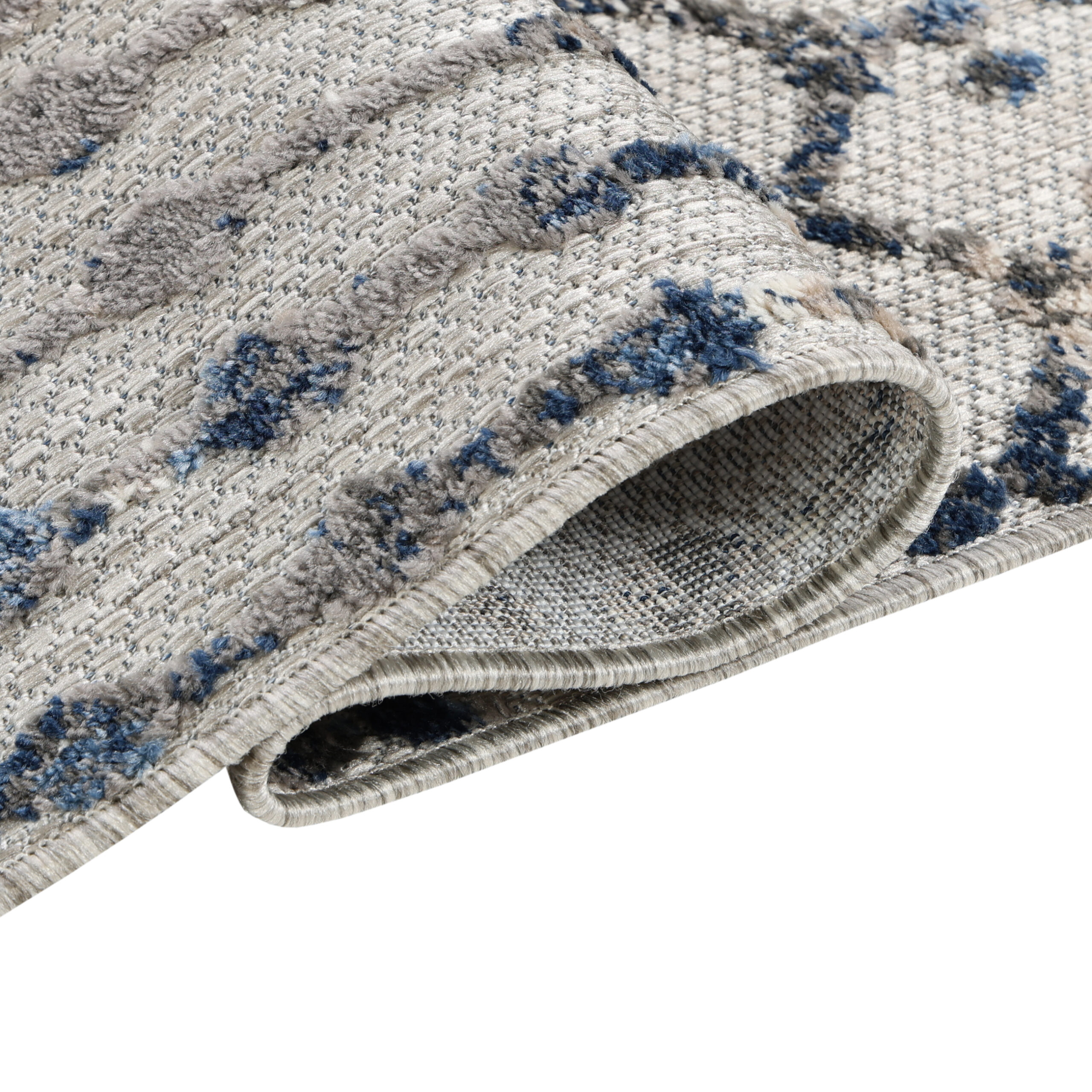 Outdoor Patio Rug Gray Geometric