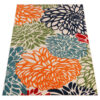 Outdoor Patio Rug Multicolor Flowers