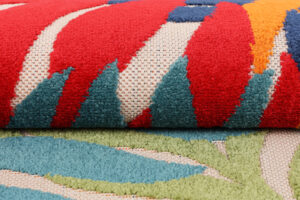 Outdoor Patio Rug Multicolor Tropical