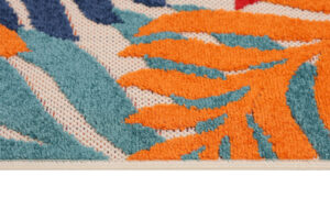 Outdoor Patio Rug Multicolor Tropical