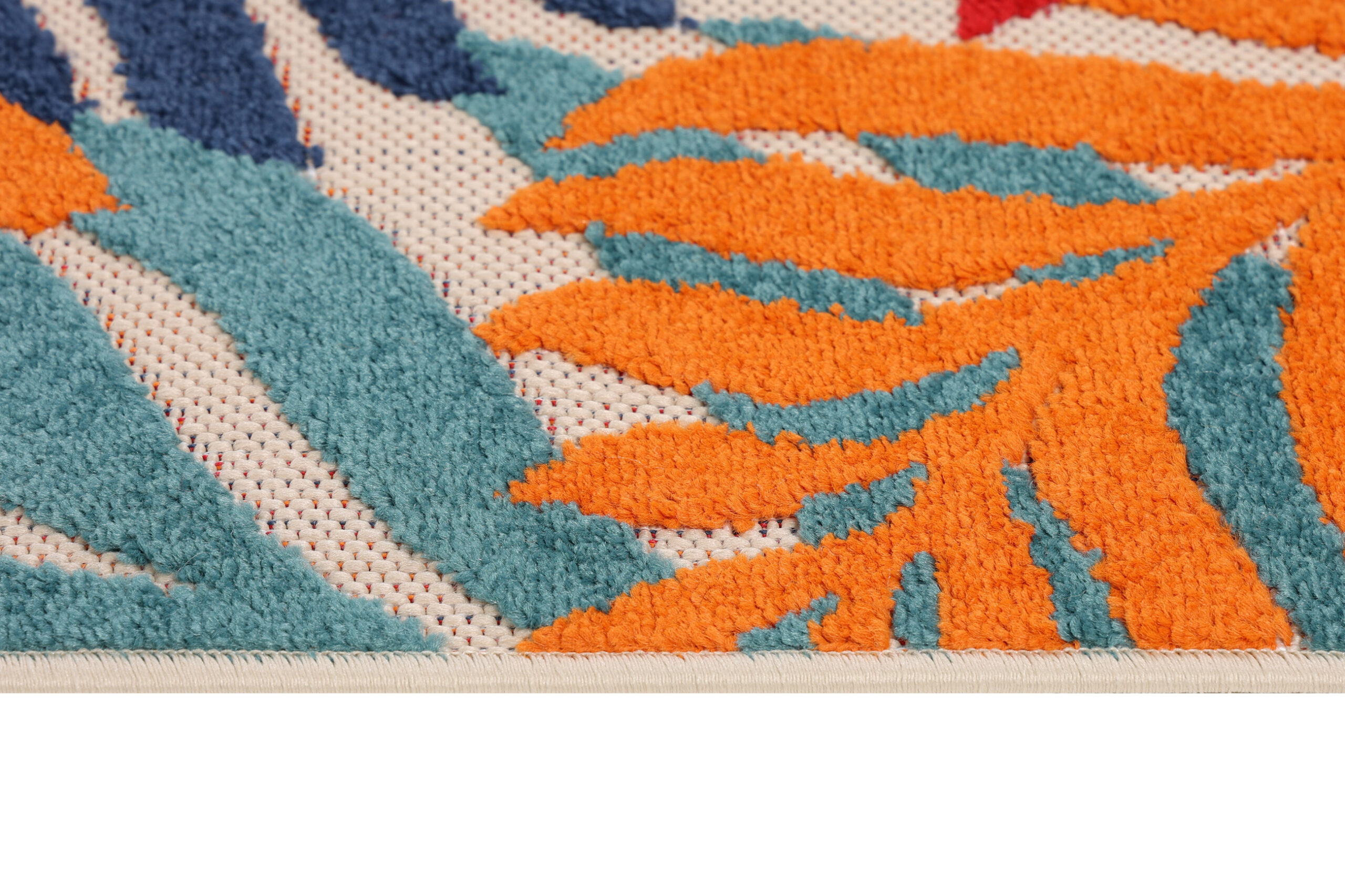 Outdoor Patio Rug Multicolor Tropical