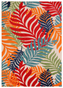 Outdoor Patio Rug Multicolor Tropical