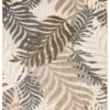 Outdoor Patio Rug Beige Leaves