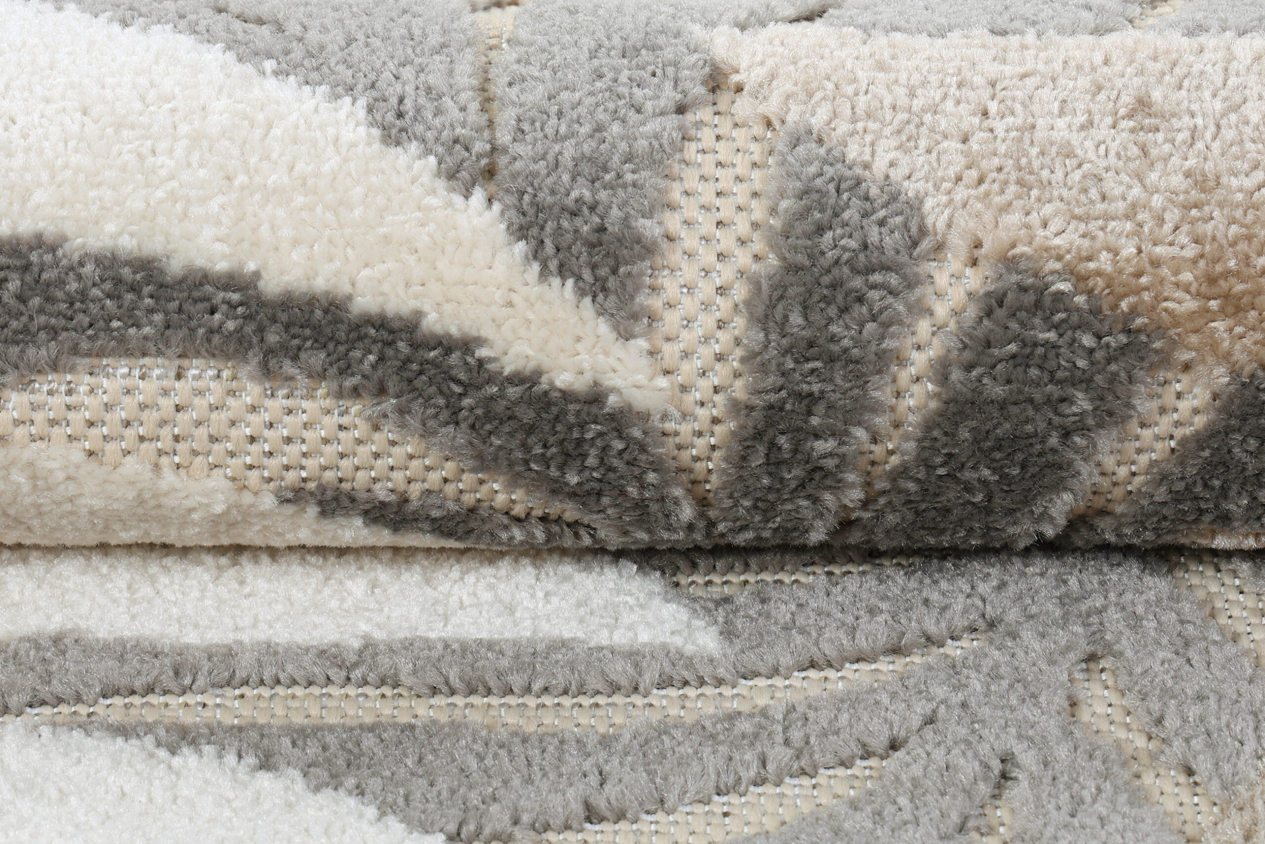 Outdoor Patio Rug Beige Leaves