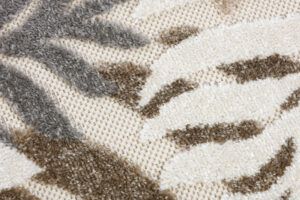 Outdoor Patio Rug Beige Leaves