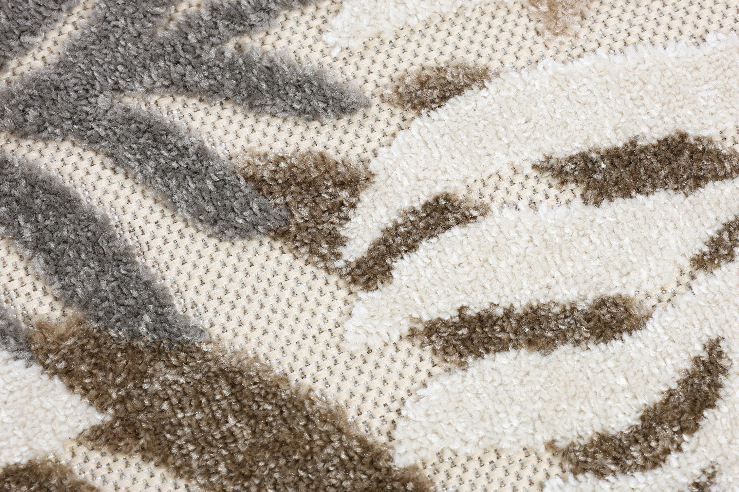 Outdoor Patio Rug Beige Leaves