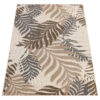 Outdoor Patio Rug Beige Leaves