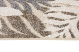 Outdoor Patio Rug Beige Leaves