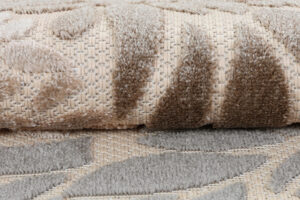 Outdoor Patio Rug Beige Flowers