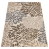 Outdoor Patio Rug Beige Flowers