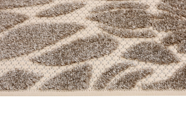 Outdoor Patio Rug Beige Flowers