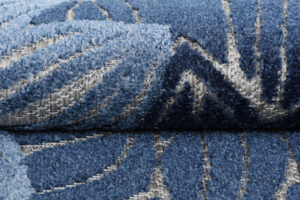 Outdoor Patio Rug Gray Blue Flowers