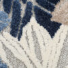 Outdoor Patio Rug Gray Blue Flowers