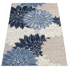 Outdoor Patio Rug Gray Blue Flowers