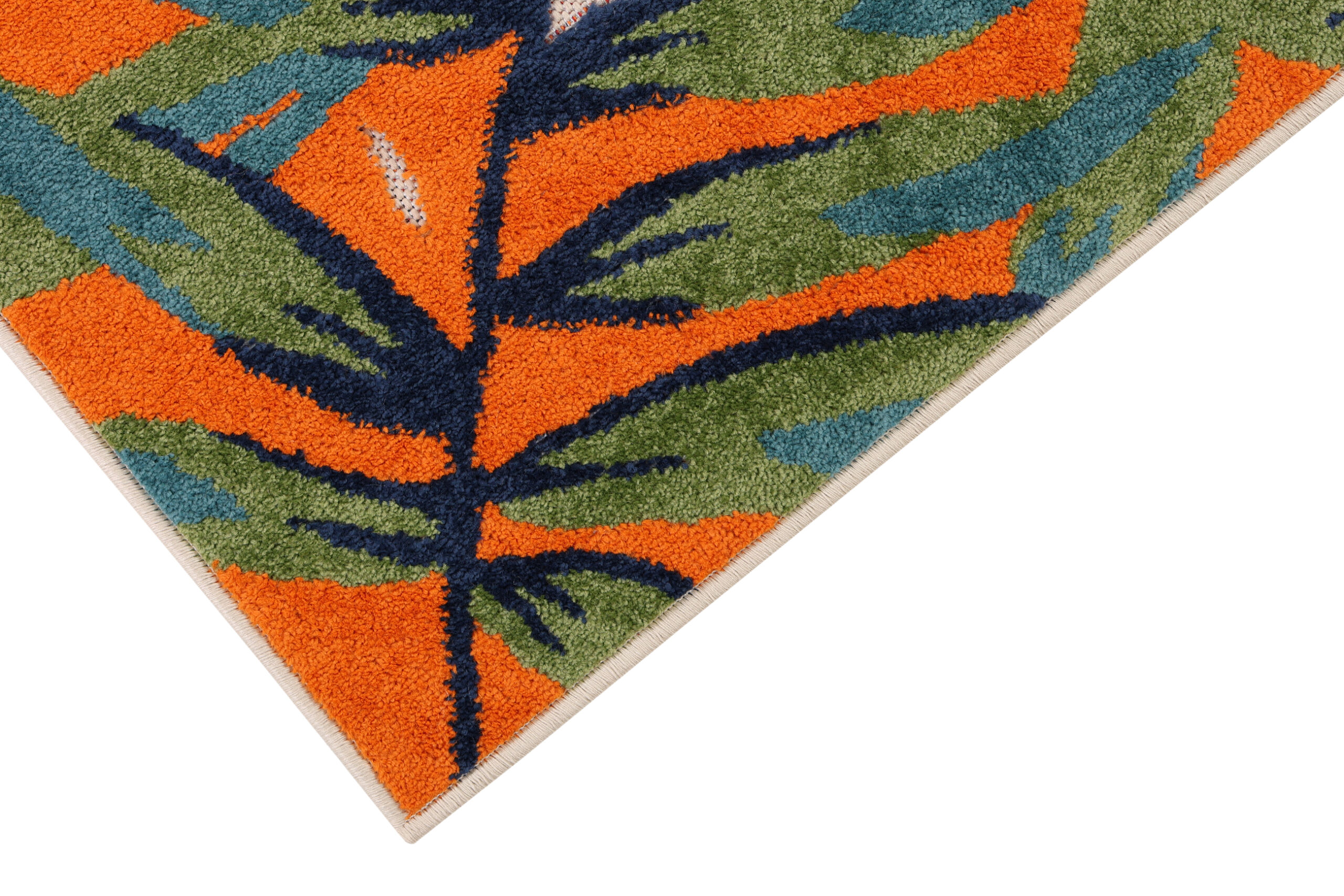 Outdoor Patio Rug Multicolor Leaf Motif