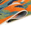 Outdoor Patio Rug Multicolor Leaf Motif