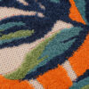 Outdoor Patio Rug Multicolor Leaf Motif