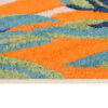Outdoor Patio Rug Multicolor Leaf Motif