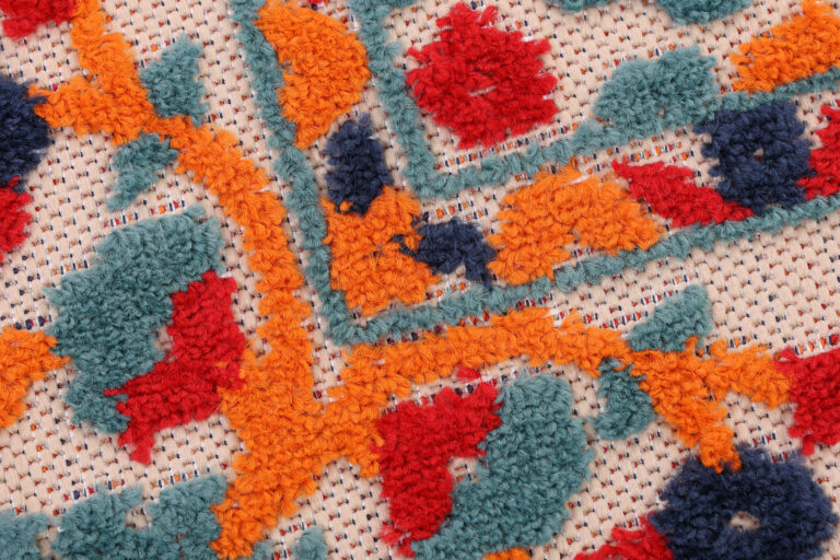 Outdoor Patio Rug Multicolor Rosette