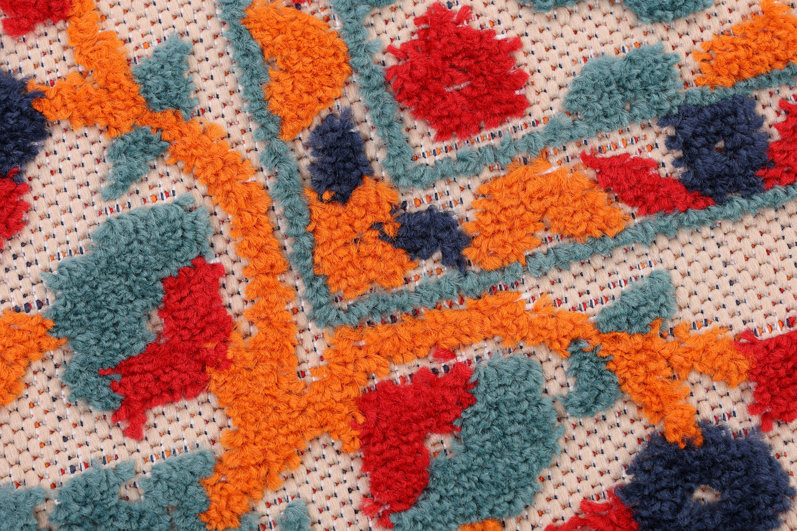 Outdoor Patio Rug Multicolor Rosette