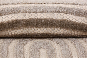 Outdoor Patio Rug Beige Cream Lines