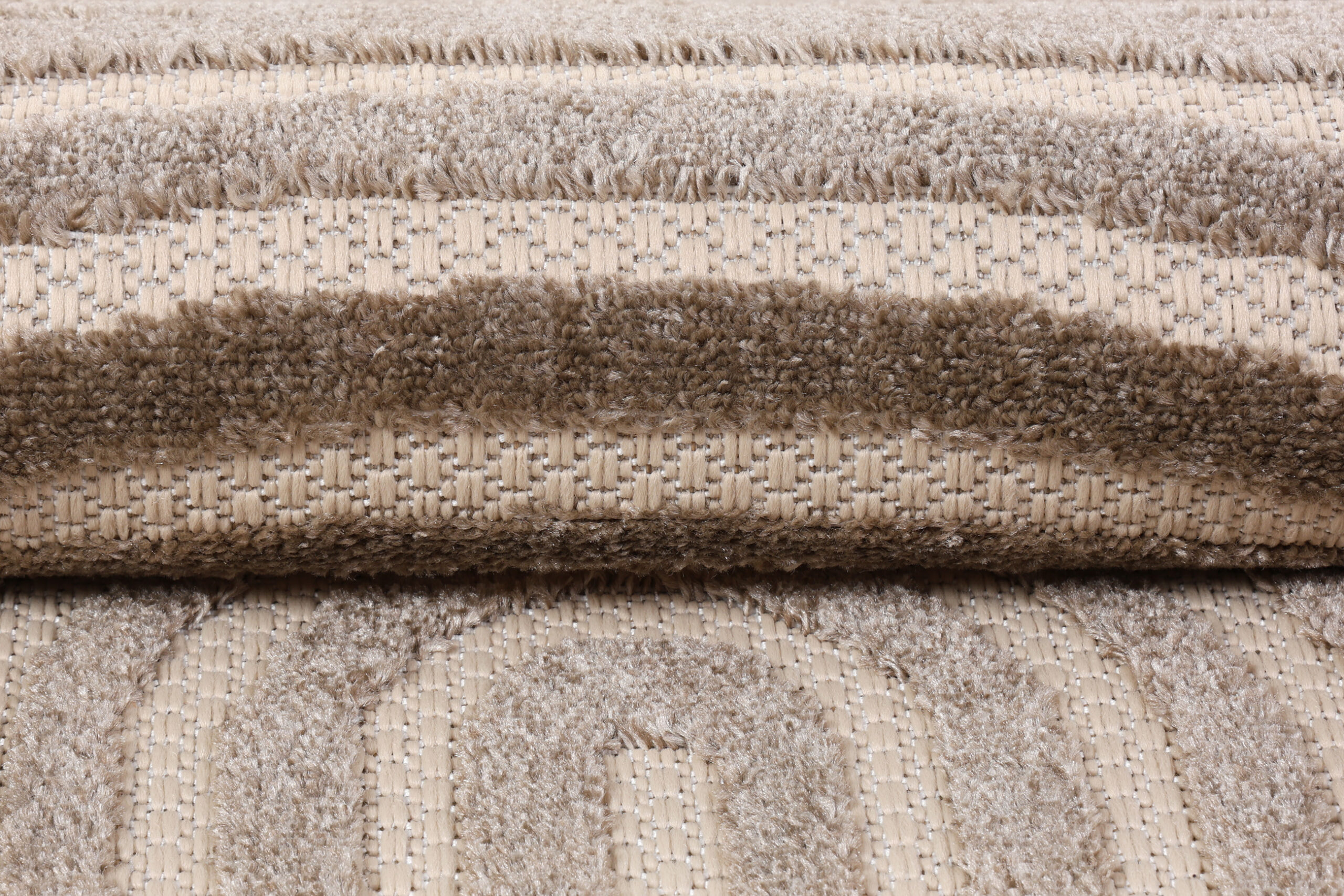 Outdoor Patio Rug Beige Cream Lines