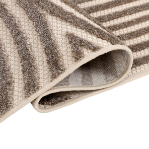 Outdoor Patio Rug Beige Cream Lines