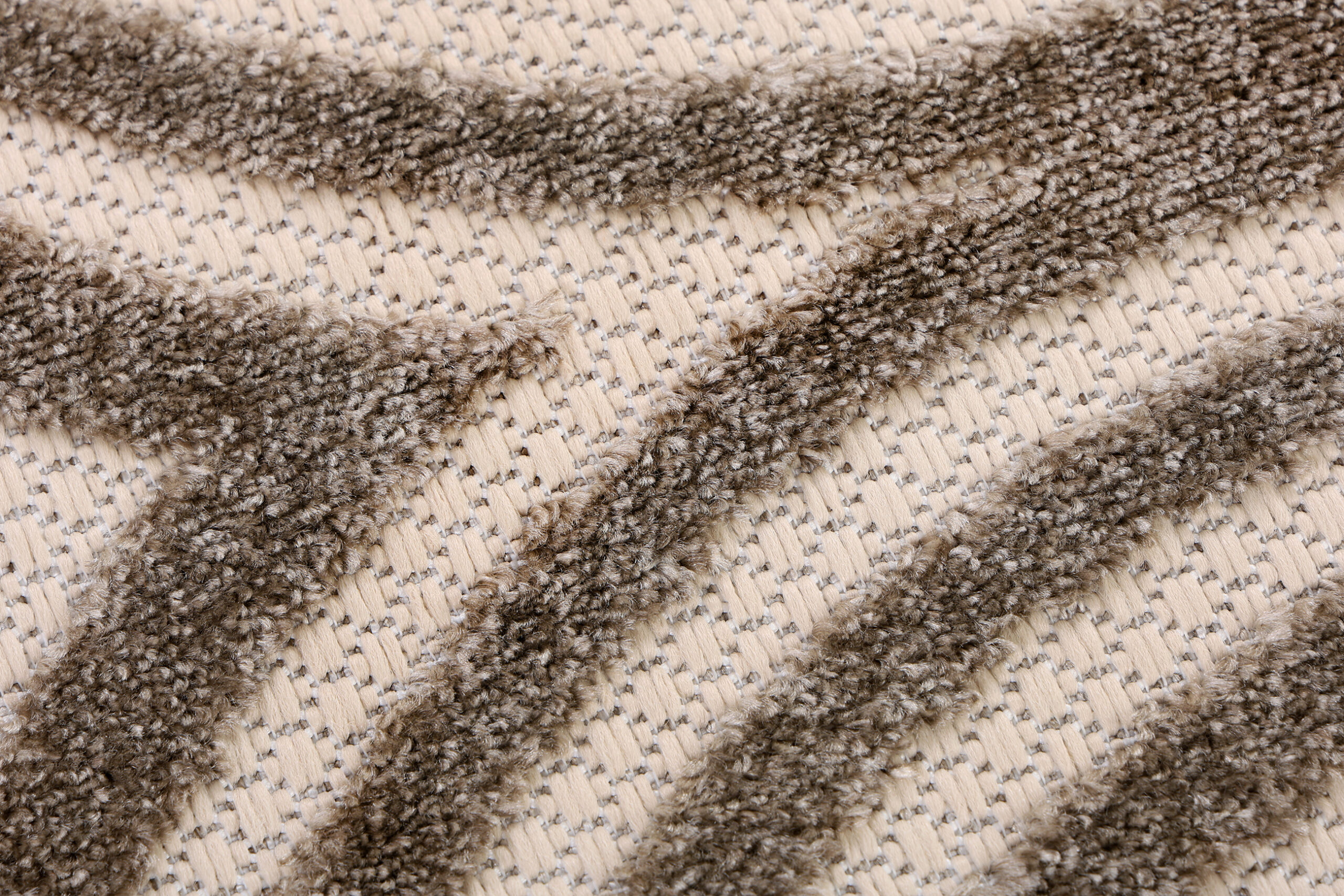 Outdoor Patio Rug Beige Cream Lines