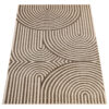 Outdoor Patio Rug Beige Cream Lines