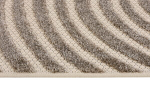 Outdoor Patio Rug Beige Cream Lines