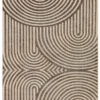 Outdoor Patio Rug Beige Cream Lines
