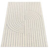 Outdoor Patio Rug Cream Gray Lines