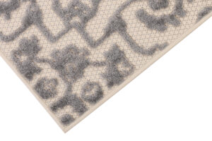 Outdoor Patio Rug Cream Gray Ornaments