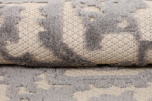 Outdoor Patio Rug Cream Gray Ornaments