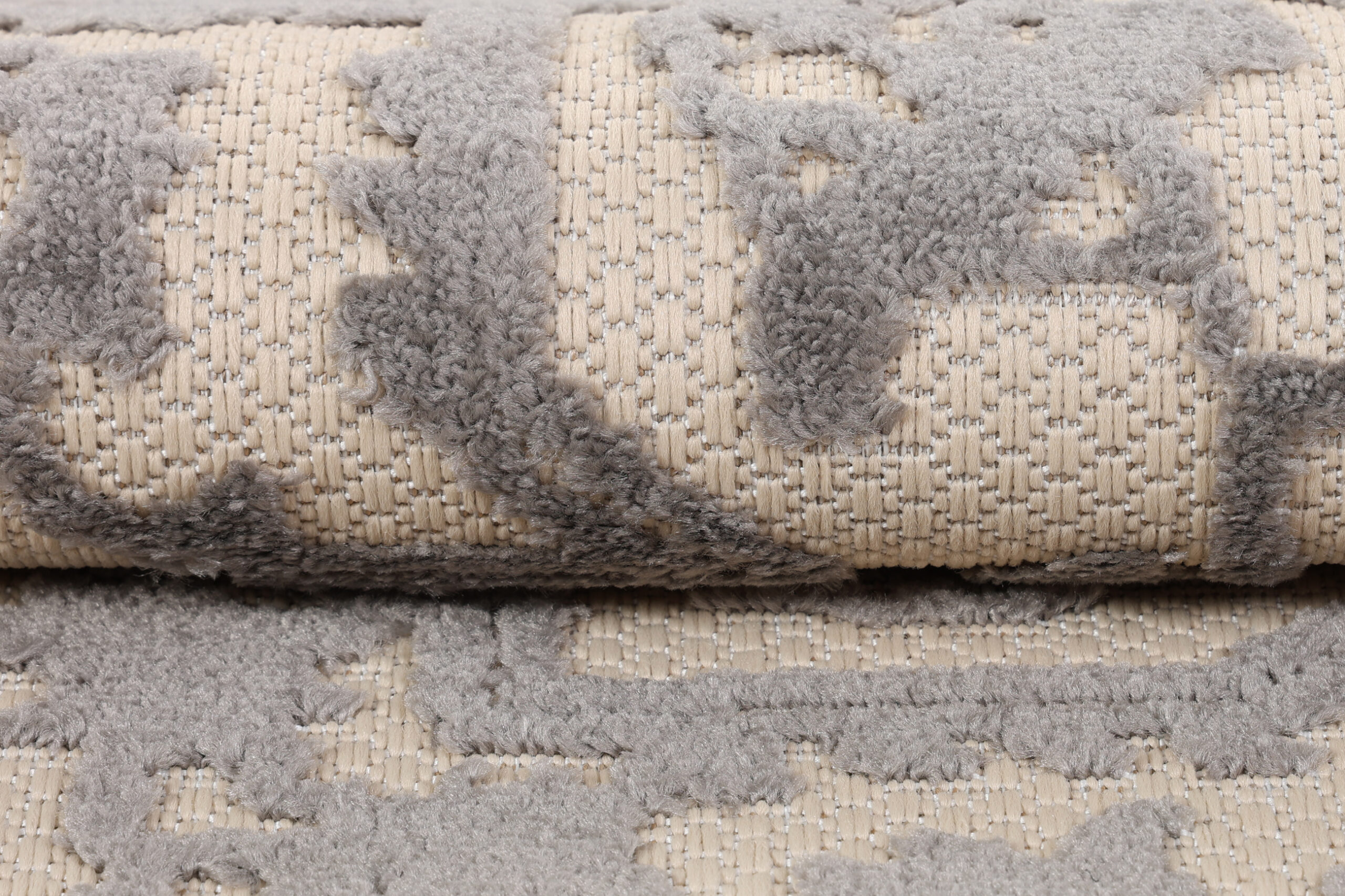 Outdoor Patio Rug Cream Gray Ornaments