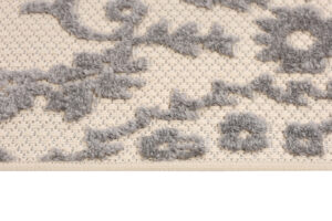 Outdoor Patio Rug Cream Gray Ornaments