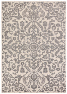 Outdoor Patio Rug Cream Gray Ornaments
