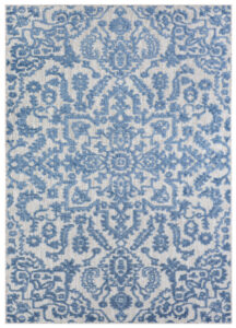 Outdoor Patio Rug Blue Ornaments