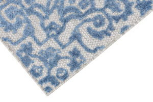 Outdoor Patio Rug Blue Ornaments