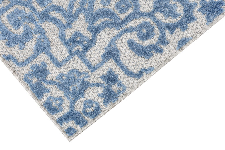 Outdoor Patio Rug Blue Ornaments